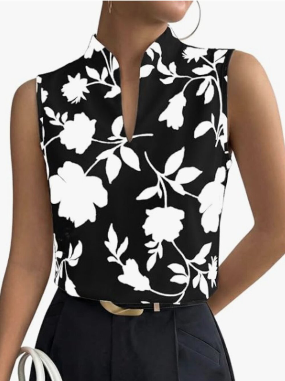 Evaless split-neck tank top